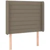 Image de Tête De Lit Avec Oreilles Taupe 103x16x118/128 Cm Tissu Vidaxl