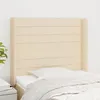 Image de Tête De Lit Avec Oreilles Crème 103x16x118/128 Cm Tissu Vidaxl