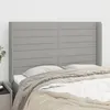 Image de Tête De Lit Avec Oreilles Gris Clair 147x16x118/128 Cm Tissu Vidaxl