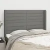 Image de Tête De Lit Avec Oreilles Gris Foncé 147x16x118/128 Cm Tissu Vidaxl