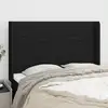 Image de Tête De Lit Avec Oreilles Noir 147x16x118/128 Cm Tissu Vidaxl
