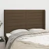Image de Tête De Lit Avec Oreilles Marron Foncé 147x16x118/128 Cm Tissu Vidaxl