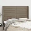 Image de Tête De Lit Avec Oreilles Taupe 147x16x118/128 Cm Tissu Vidaxl