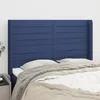 Image de Tête De Lit Avec Oreilles Bleu 147x16x118/128 Cm Tissu Vidaxl