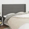 Image de Tête De Lit Avec Oreilles Gris Foncé 163x16x118/128 Cm Tissu Vidaxl