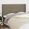 Image de Tête De Lit Avec Oreilles Taupe 163x16x118/128 Cm Tissu Vidaxl