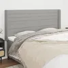 Image de Tête De Lit Avec Oreilles Gris Clair 183x16x118/128 Cm Tissu Vidaxl
