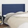 Image de Tête De Lit Avec Oreilles Bleu 183x16x118/128 Cm Tissu Vidaxl