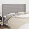 Image de Tête De Lit Avec Oreilles Gris Clair 203x16x118/128 Cm Tissu Vidaxl