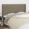 Image de Tête De Lit Avec Oreilles Taupe 203x16x118/128 Cm Tissu Vidaxl