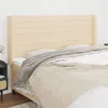 Image de Tête De Lit Avec Oreilles Crème 203x16x118/128 Cm Tissu Vidaxl