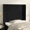 Image de Tête De Lit Avec Oreilles Noir 83x16x118/128 Cm Velours Vidaxl