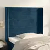 Image de Tête De Lit Avec Oreilles Bleu Foncé 83x16x118/128 Cm Velours Vidaxl
