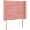 Image de Tête De Lit Avec Oreilles Rose 83x16x118/128 Cm Velours Vidaxl