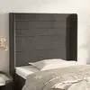 Image de Tête De Lit Avec Oreilles Gris Foncé 93x16x118/128 Cm Velours Vidaxl