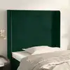 Image de Tête De Lit Avec Oreilles Vert Foncé 93x16x118/128 Cm Velours Vidaxl