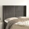 Image de Tête De Lit Avec Oreilles Gris Foncé 147x16x118/128 Cm Velours Vidaxl