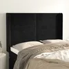 Image de Tête De Lit Avec Oreilles Noir 147x16x118/128 Cm Velours Vidaxl