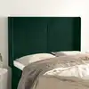 Image de Tête De Lit Avec Oreilles Vert Foncé 147x16x118/128 Cm Velours Vidaxl