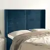 Image de Tête De Lit Avec Oreilles Bleu Foncé 147x16x118/128 Cm Velours Vidaxl