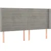 Image de Tête De Lit Avec Oreilles Gris Clair 163x16x118/128 Cm Velours Vidaxl