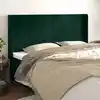 Image de Tête De Lit Avec Oreilles Vert Foncé 163x16x118/128 Cm Velours Vidaxl