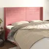 Image de Tête De Lit Avec Oreilles Rose 163x16x118/128 Cm Velours Vidaxl