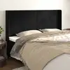 Image de Tête De Lit Avec Oreilles Noir 183x16x118/128 Cm Velours Vidaxl