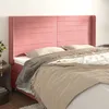 Image de Tête De Lit Avec Oreilles Rose 183x16x118/128 Cm Velours Vidaxl
