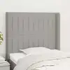 Image de Tête De Lit Avec Oreilles Gris Clair 83x16x118/128 Cm Tissu Vidaxl