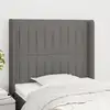 Image de Tête De Lit Avec Oreilles Gris Foncé 83x16x118/128 Cm Tissu Vidaxl