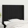 Image de Tête De Lit Avec Oreilles Noir 83x16x118/128 Cm Tissu Vidaxl