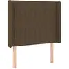 Image de Tête De Lit Avec Oreilles Marron Foncé 83x16x118/128 Cm Tissu Vidaxl