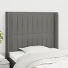 Image de Tête De Lit Avec Oreilles Gris Foncé 93x16x118/128 Cm Tissu Vidaxl