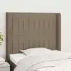 Image de Tête De Lit Avec Oreilles Taupe 93x16x118/128 Cm Tissu Vidaxl