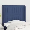 Image de Tête De Lit Avec Oreilles Bleu 93x16x118/128 Cm Tissu Vidaxl