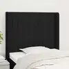 Image de Tête De Lit Avec Oreilles Noir 103x16x118/128 Cm Tissu Vidaxl
