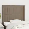 Image de Tête De Lit Avec Oreilles Taupe 103x16x118/128 Cm Tissu Vidaxl