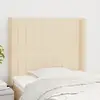 Image de Tête De Lit Avec Oreilles Crème 103x16x118/128 Cm Tissu Vidaxl