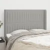 Image de Tête De Lit Avec Oreilles Gris Clair 147x16x118/128 Cm Tissu Vidaxl