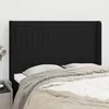 Image de Tête De Lit Avec Oreilles Noir 147x16x118/128 Cm Tissu Vidaxl