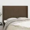 Image de Tête De Lit Avec Oreilles Marron Foncé 147x16x118/128 Cm Tissu Vidaxl