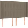Image de Tête De Lit Avec Oreilles Taupe 147x16x118/128 Cm Tissu Vidaxl