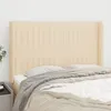 Image de Tête De Lit Avec Oreilles Crème 147x16x118/128 Cm Tissu Vidaxl