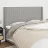Image de Tête De Lit Avec Oreilles Gris Clair 163x16x118/128 Cm Tissu Vidaxl