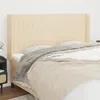 Image de Tête De Lit Avec Oreilles Crème 163x16x118/128 Cm Tissu Vidaxl