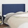 Image de Tête De Lit Avec Oreilles Bleu 163x16x118/128 Cm Tissu Vidaxl