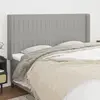 Image de Tête De Lit Avec Oreilles Gris Clair 183x16x118/128 Cm Tissu Vidaxl