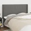 Image de Tête De Lit Avec Oreilles Gris Foncé 183x16x118/128 Cm Tissu Vidaxl