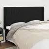 Image de Tête De Lit Avec Oreilles Noir 183x16x118/128 Cm Tissu Vidaxl
